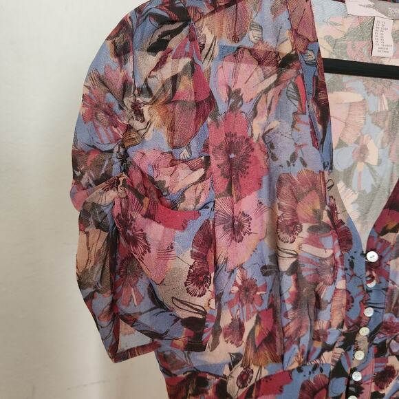 Forever 21 Floral See-through Knee-length Dress Size XS - Picture 7 of 9